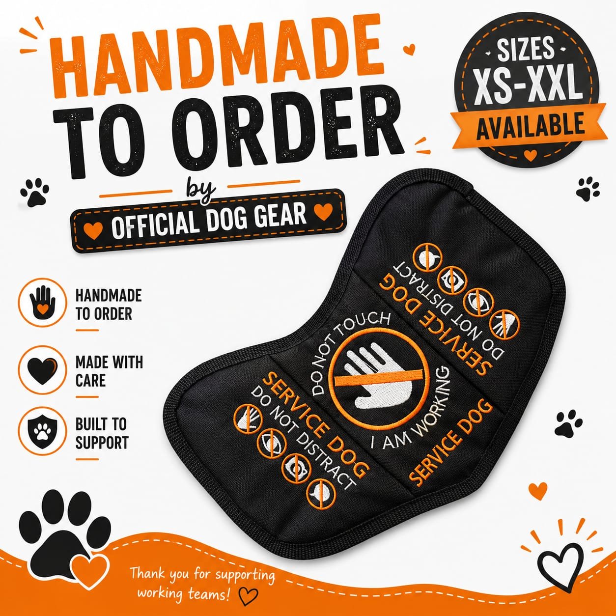 Neon Do Not Touch Dog Vest