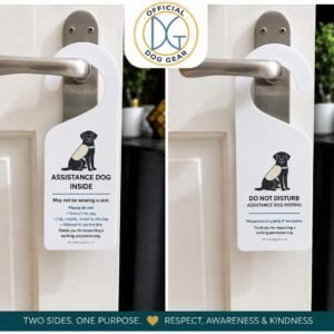 NEW PRE-ORDER: Reversible Assistance Dog Door Hanger – Assistance Dog Inside / Do Not Disturb